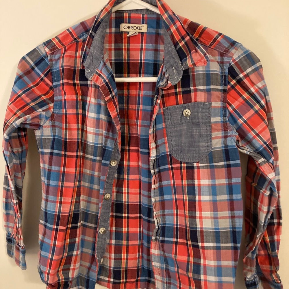 Boys plaid button down